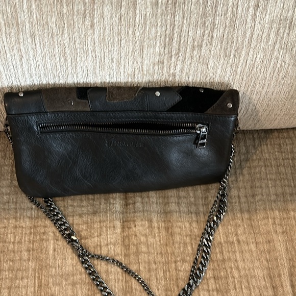 Zadig and Voltaire black studded, leather bag with suede accent from France - Picture 2 of 10